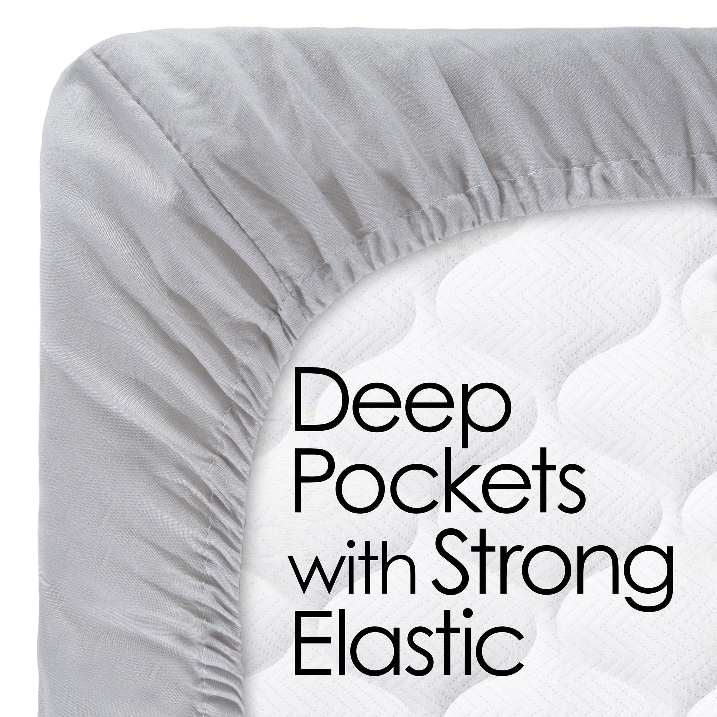 Set- 3 Piece Bed Linens-Fitted & Flat s, Plus A Pillowcase-Wrinkle, Stain & Fade Resistant (Twin, White) - Image 3